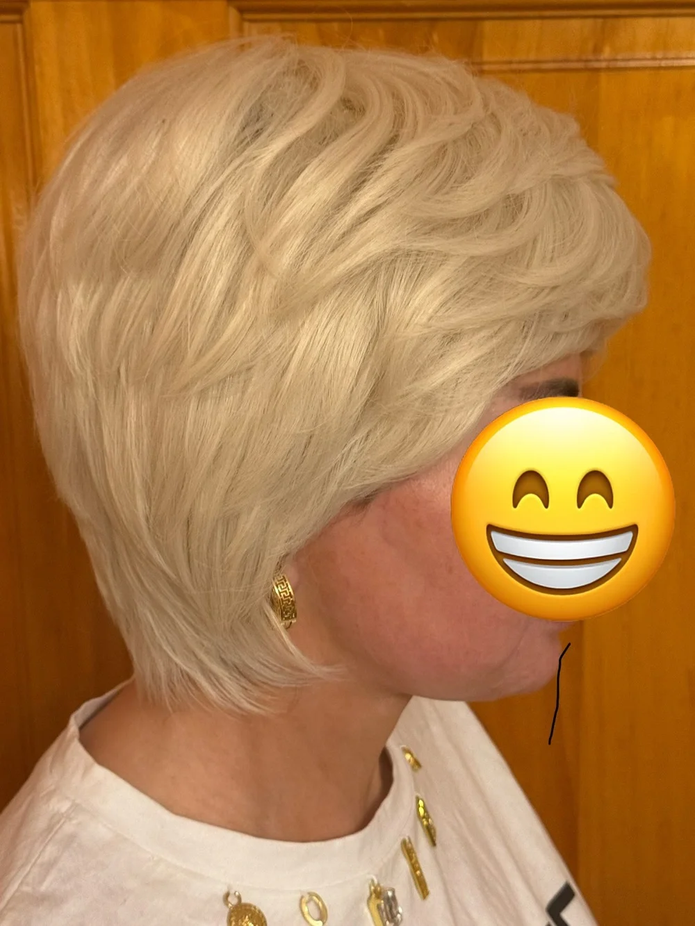Short Layered Light Blond Synthetic Straight Wig Classic Cap One Size Natural